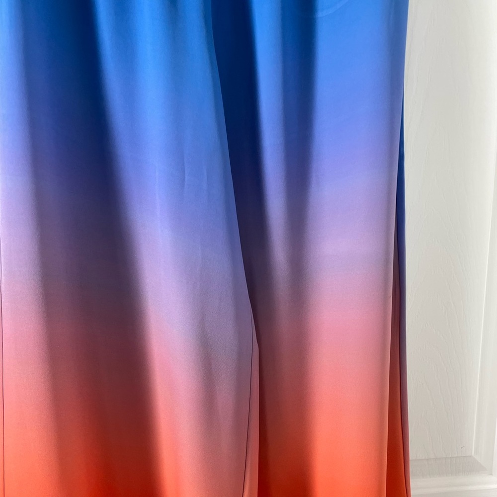 Asos Weekday Women's Blue & Orange design draw string wide legs Pants Size 36 - Picture 9 of 15